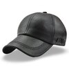 winter cap leatherlook - zwart