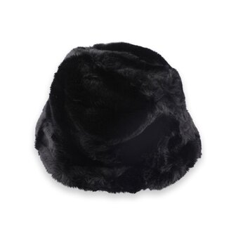 bucket hat - fluffy zwart