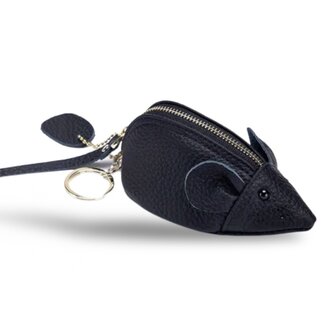 Geldbeugel Mouse leder - zwart