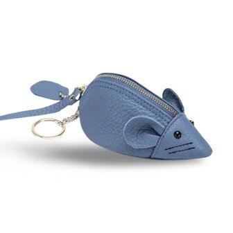 Geldbeugel Mouse leder - blauw