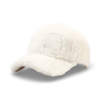 winter cap fluffy - wit