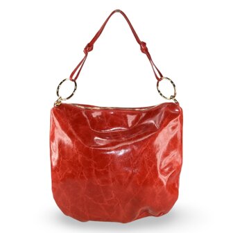 schoudertas leder Catania - rood
