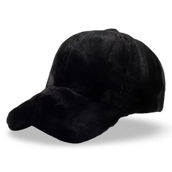 *COMING SOON* winter cap fluffy - zwart