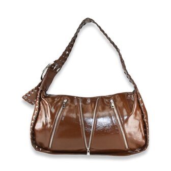 *COMING SOON* XL schoudertas Milena - caramelbruin