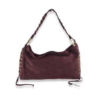 *COMING SOON* XL schoudertas leder Tudia - burgundy