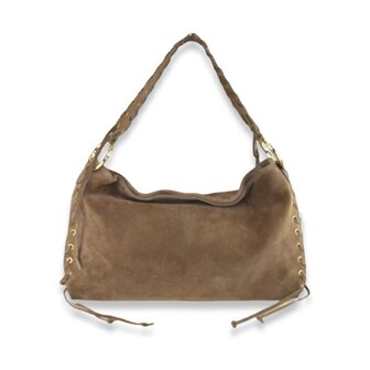 *COMING SOON* XL schoudertas leder Tudia - taupe