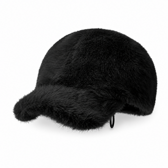 winter cap fluffy - zwart