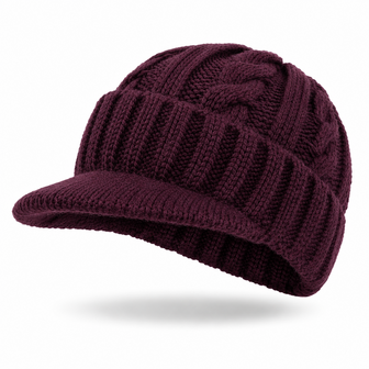 winter cap cable - burgundy